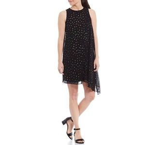 Alex Marie Cassidy Dot Chiffon Assymetric Dress